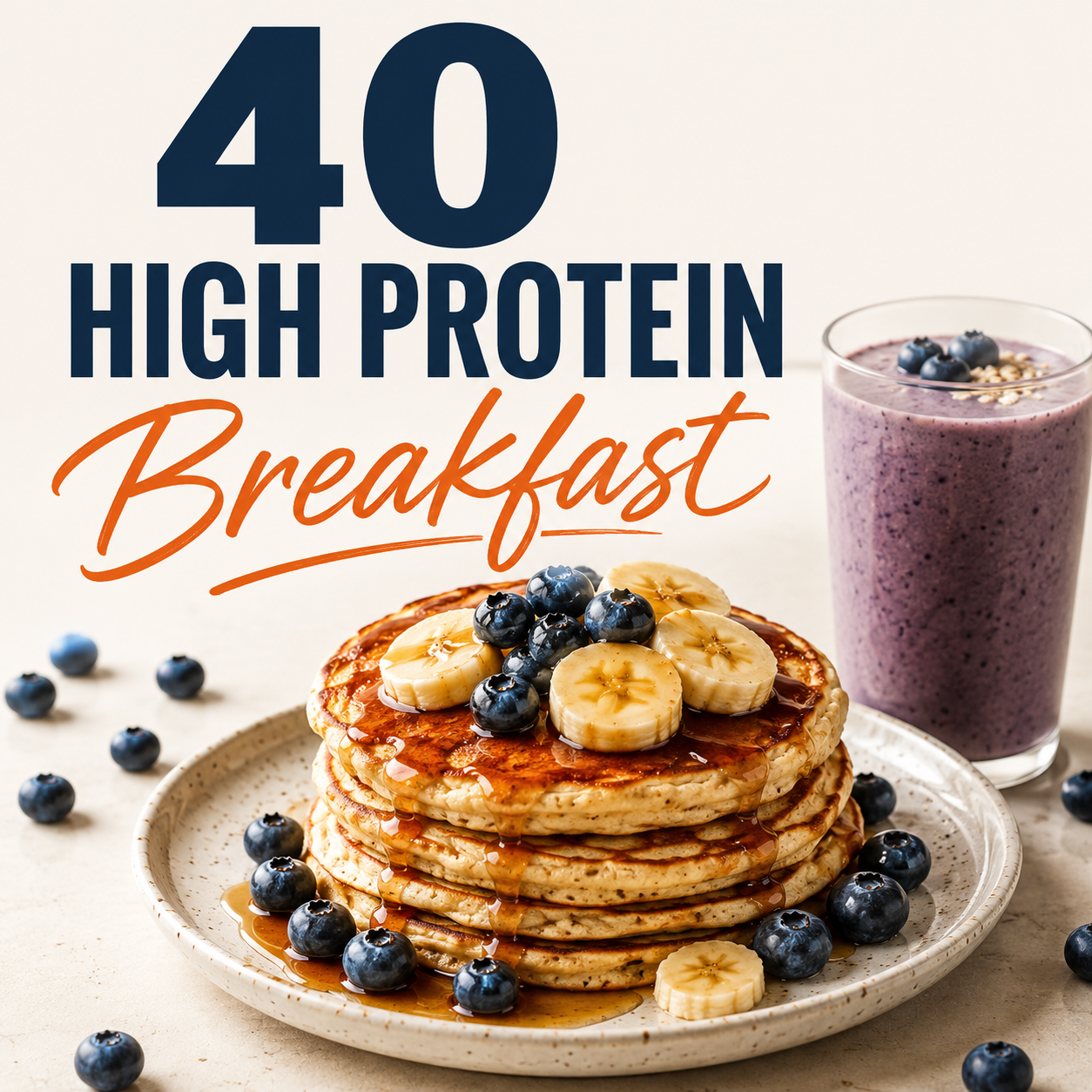 40 High Protein Breakfast Recipes cookbook cover