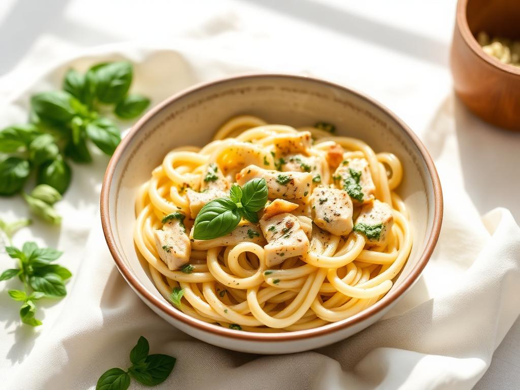 Creamy Chicken Pesto Pasta